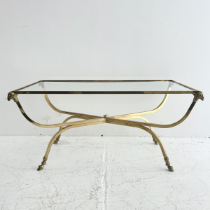 Maison Jansen rams head & hoof brass coffee table