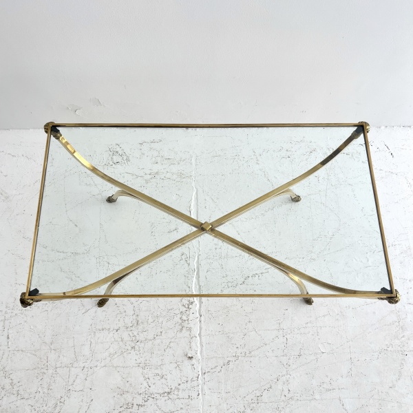 Maison Charles rams head & hoof brass coffee table image