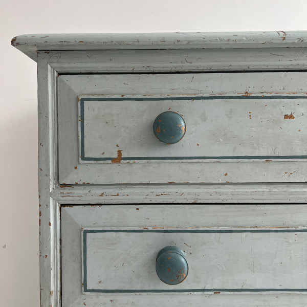 An Edwardian blue painted chest of drawers  image
