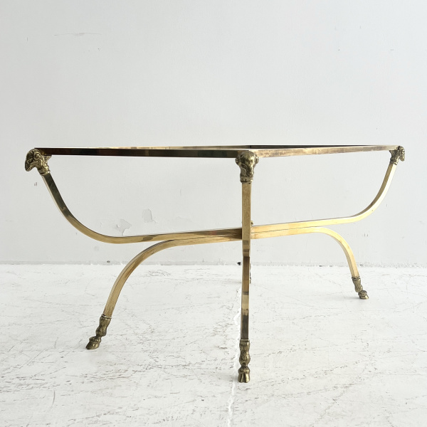 Maison Charles rams head & hoof brass coffee table image