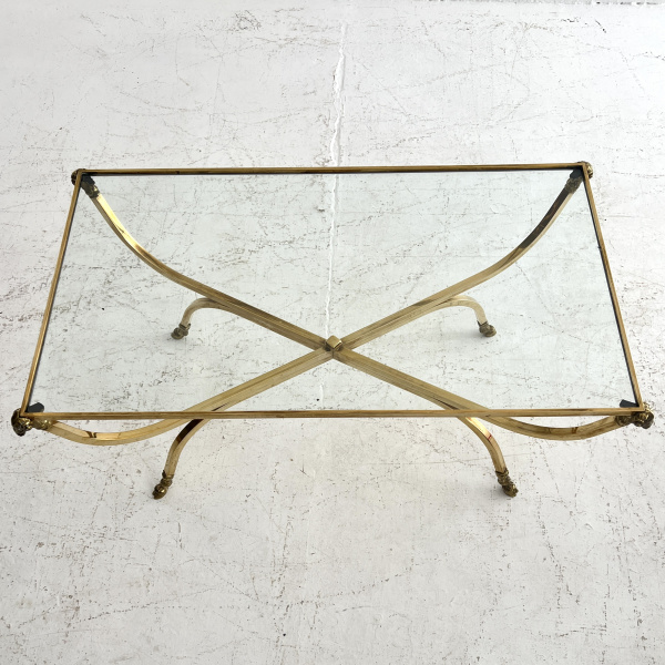 Maison Charles rams head & hoof brass coffee table image