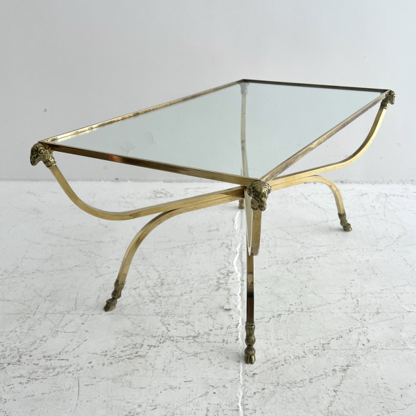 Maison Charles rams head & hoof brass coffee table image