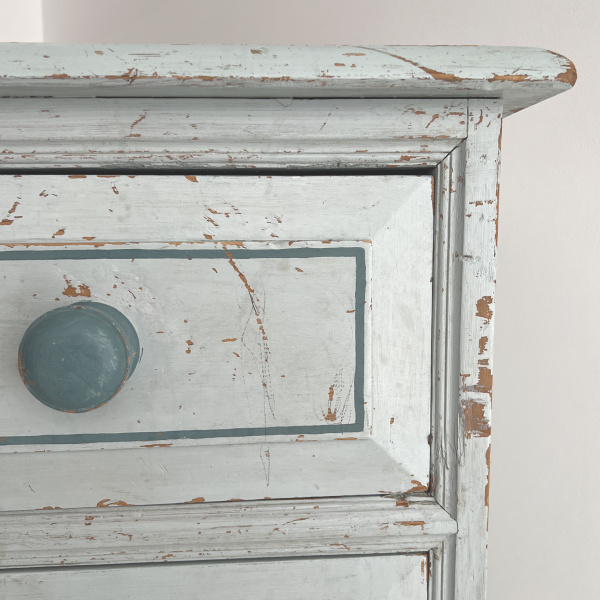 An Edwardian blue painted chest of drawers  image