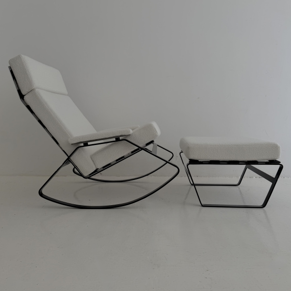 1960s William Plunkett Reigate rocking chair and footstool image