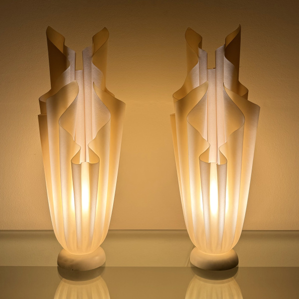 A pair of french Athena lamps by Georgia Jacob image