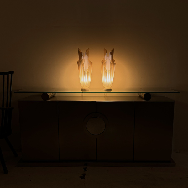 A pair of french Athena lamps by Georgia Jacob image