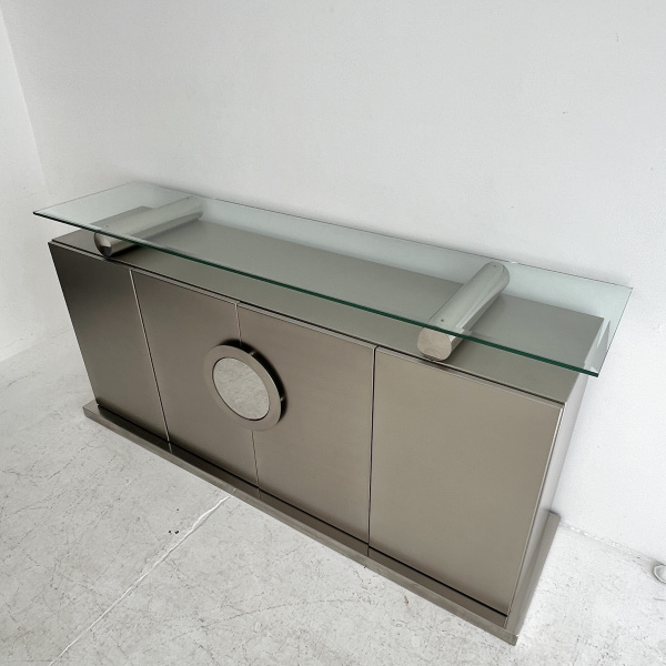 A pair of Belgo Chrom brushed steel sideboards  image