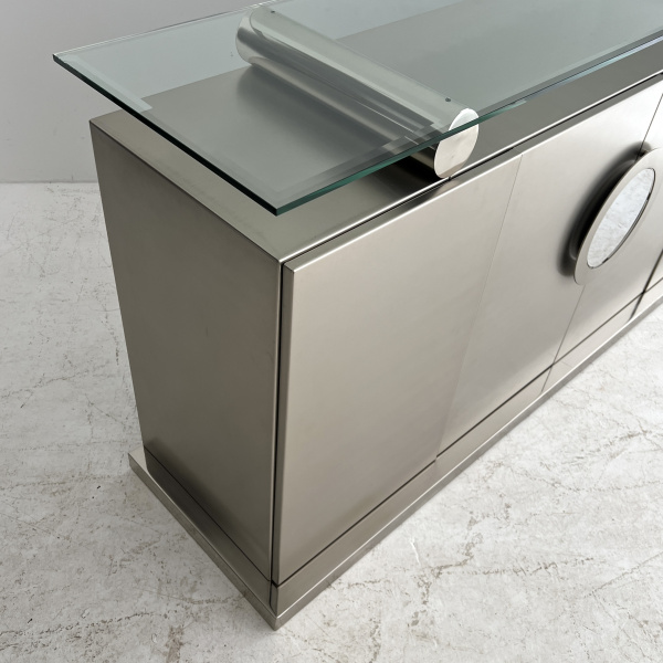 A pair of Belgo Chrom brushed steel sideboards  image