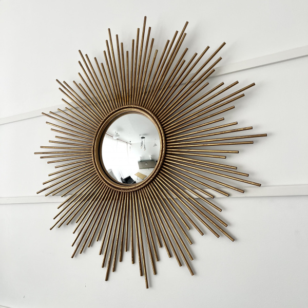 Large French Chaty Vallauris sunburst mirror image