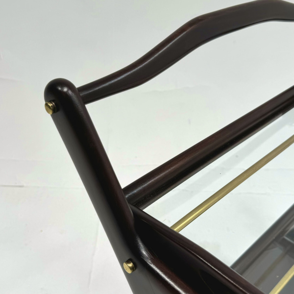 1950s Italian Cesare Lacca mahgany bar cart image