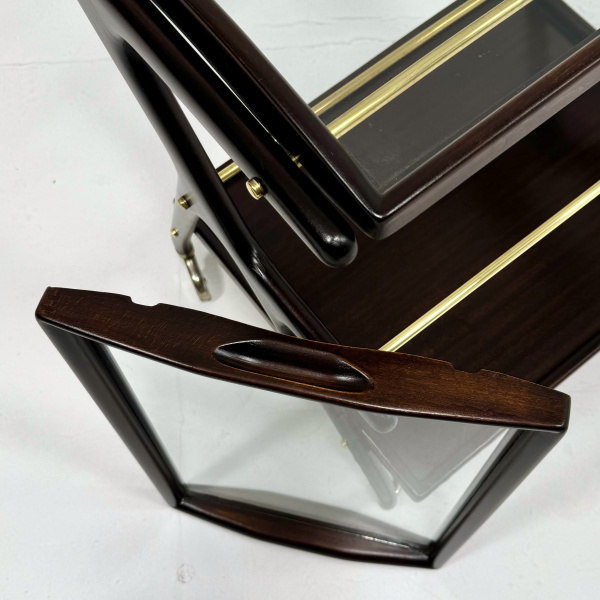 1950s Italian Cesare Lacca mahgany bar cart image