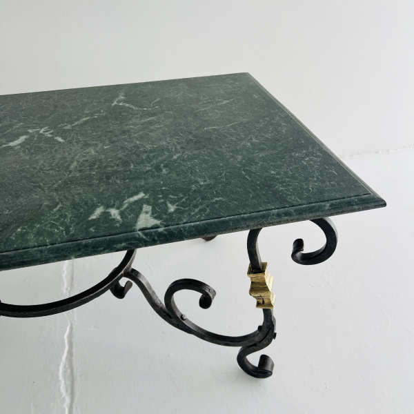 Raymond Subes wrought iron, brass and marble coffee table image