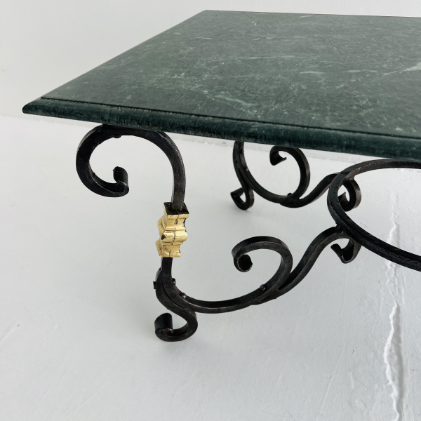Raymond Subes wrought iron, brass and marble coffee table image