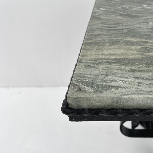 A 1950s French iron and marble coffee table  image