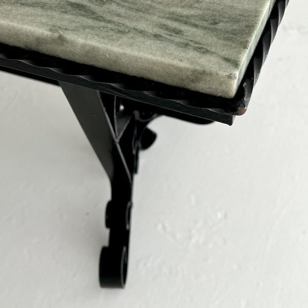 A 1950s French iron and marble coffee table  image