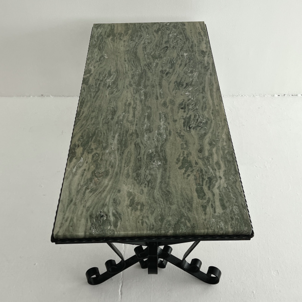 A 1950s French iron and marble coffee table  image