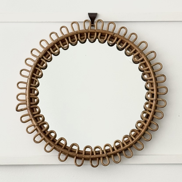 1960s Italian cane mirror, Franco Albini image
