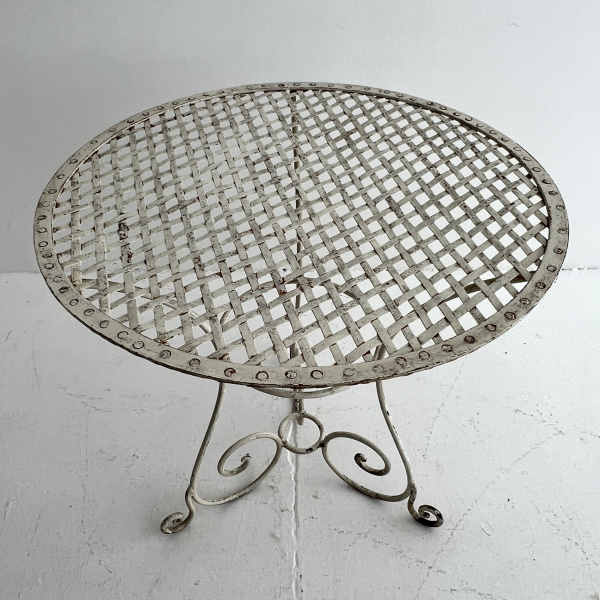 An early 20th century French lattice top garden table image