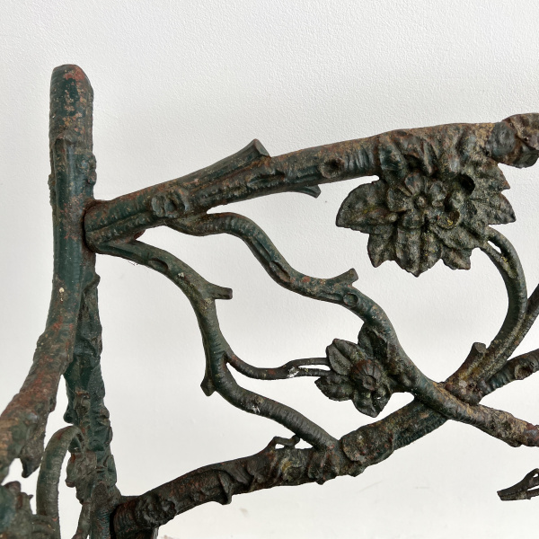 A 19th century cast iron, leaf and branch bench  image