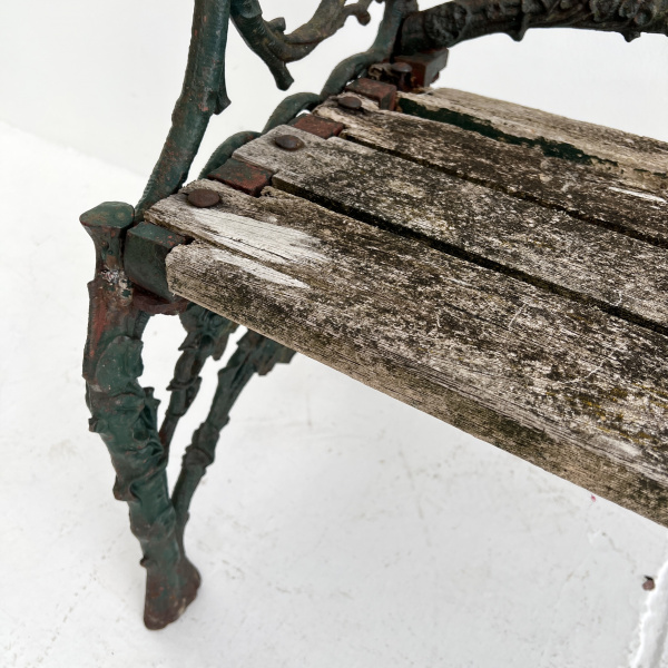 A 19th century cast iron, leaf and branch bench  image
