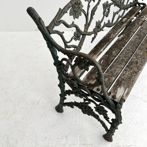 A 19th century cast iron, leaf and branch bench  image