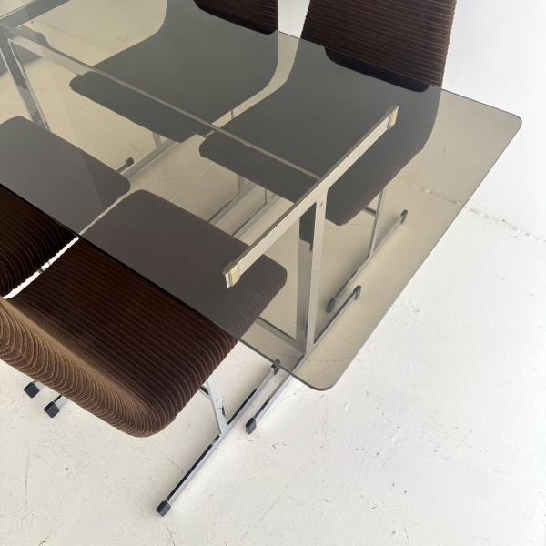 A 1970s Pieff Lisse chromed steel dining set  image
