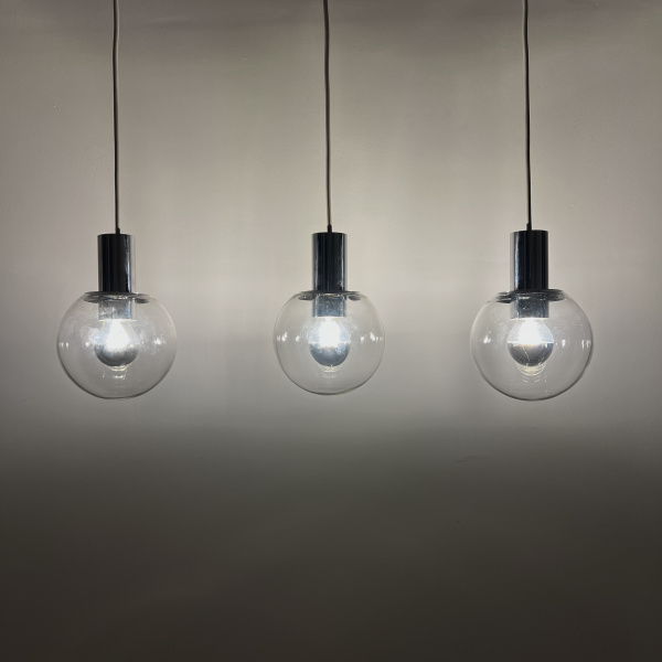 OTT International glass and chrome pendant lights  image