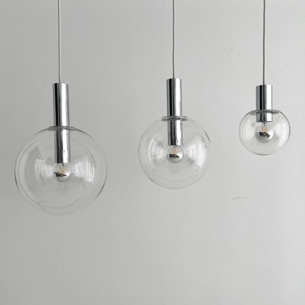 OTT International glass and chrome pendant lights  image