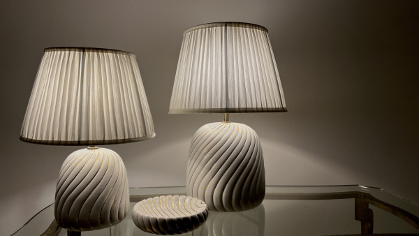 A large Tommaso Barbi ceramic and gold table lamp  image