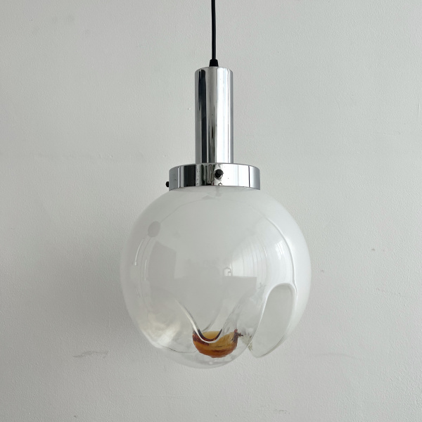large Mezzega Murano honey glazed glass pendant  image