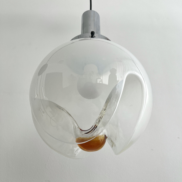 large Mezzega Murano honey glazed glass pendant  image