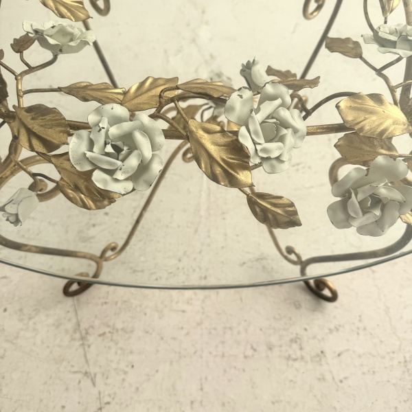 An Italian mid century gilt metal rose coffee table  image