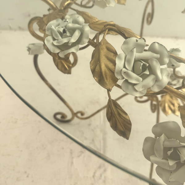 An Italian mid century gilt metal rose coffee table  image