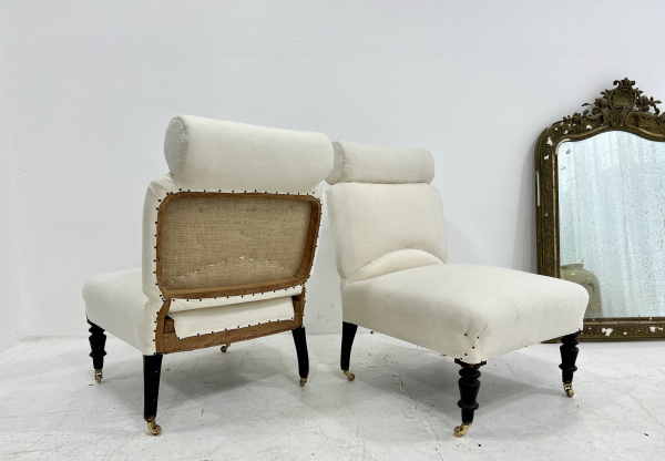 19th Century French Napoleon slipper chairs  image