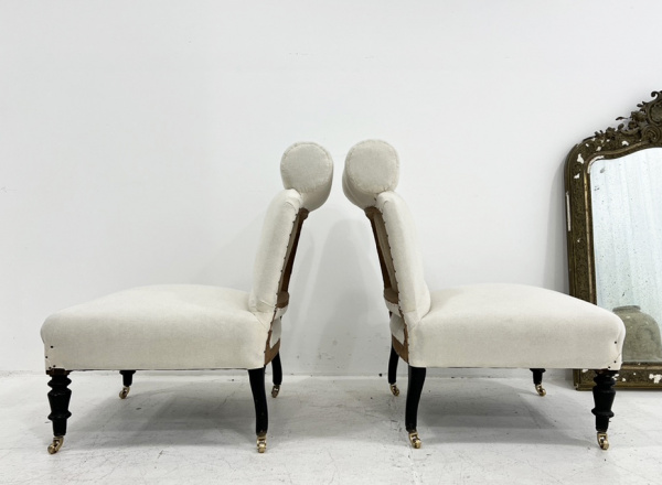 19th Century French Napoleon slipper chairs  image