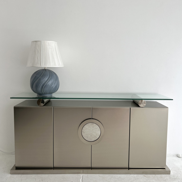 A pair of Belgo Chrom brushed steel sideboards  image
