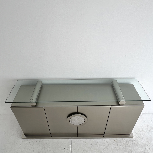 A pair of Belgo Chrom brushed steel sideboards  image