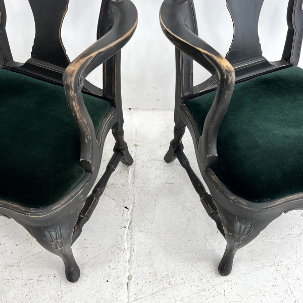 Swedish Black Rococo chairs  image