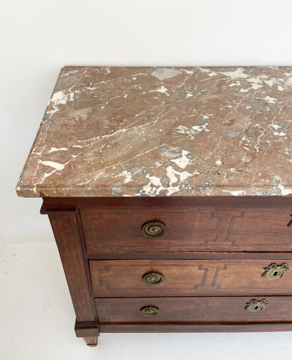 Marble and chestnut commode  image