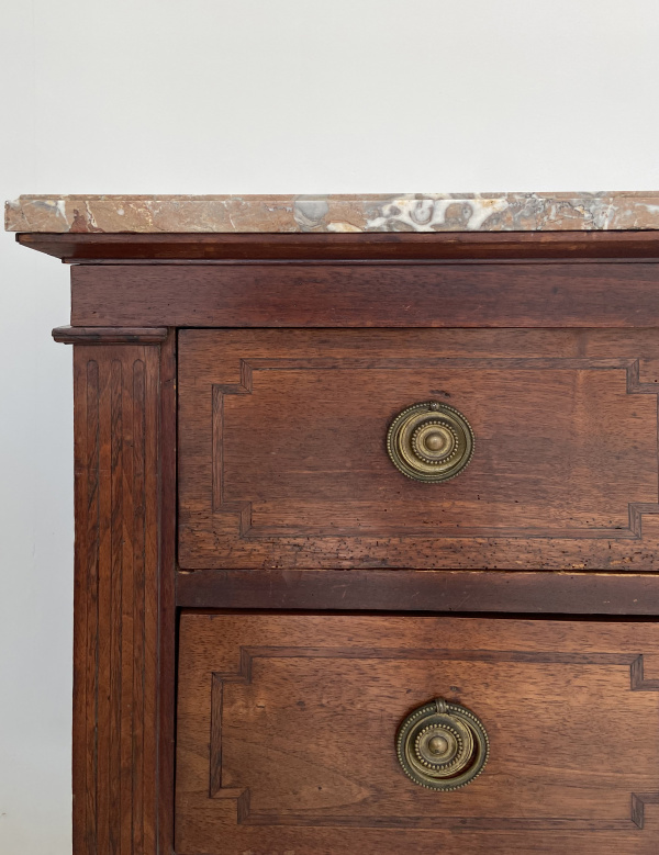 Marble and chestnut commode  image