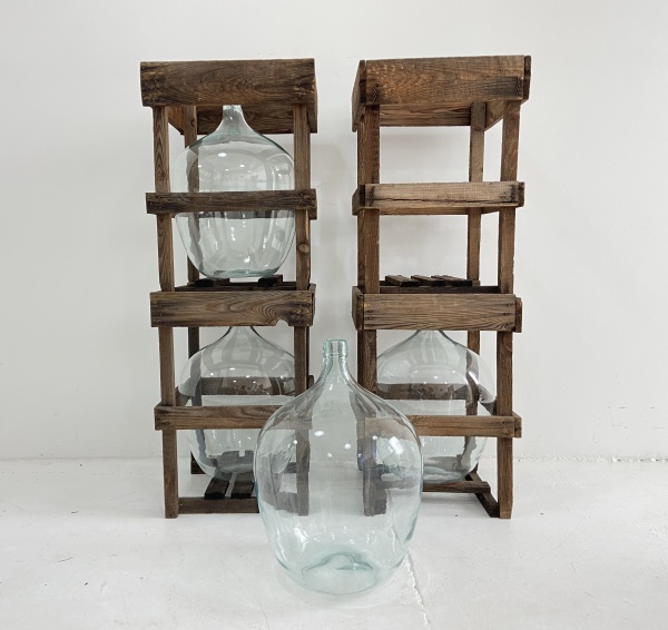 Vintage French large Demijohns with original cases image