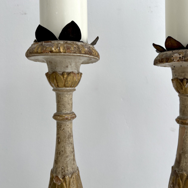 A pair of 18th Century Italian Altar Pricket Candlesticks  image