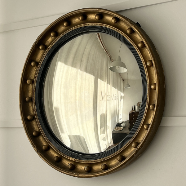 An early 20th century large Regency taste convex mirror  image