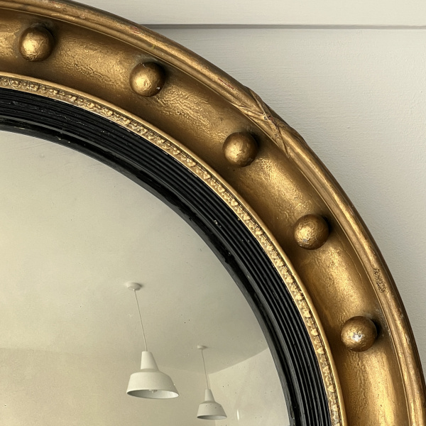 An early 20th century large Regency taste convex mirror  image