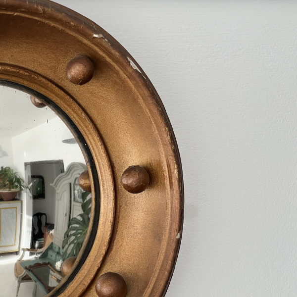 A miniture late 19th century regency convex mirror  image
