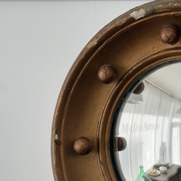 A miniture late 19th century regency convex mirror  image