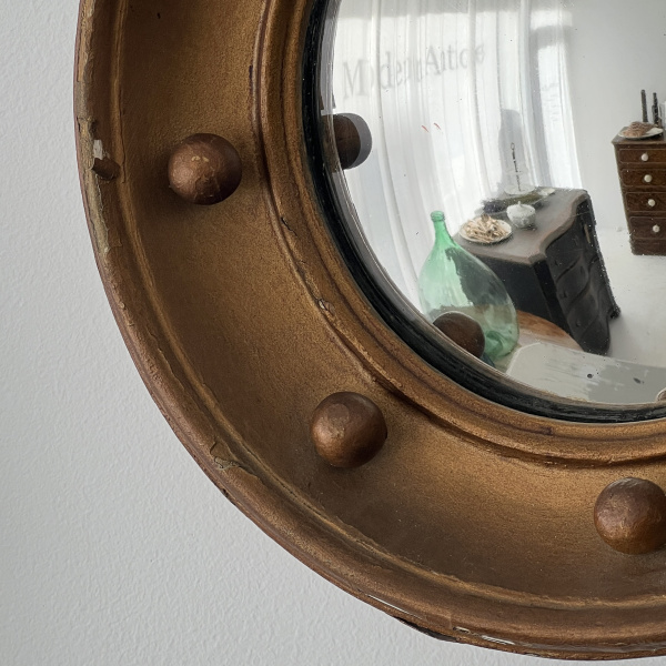 A miniture late 19th century regency convex mirror  image
