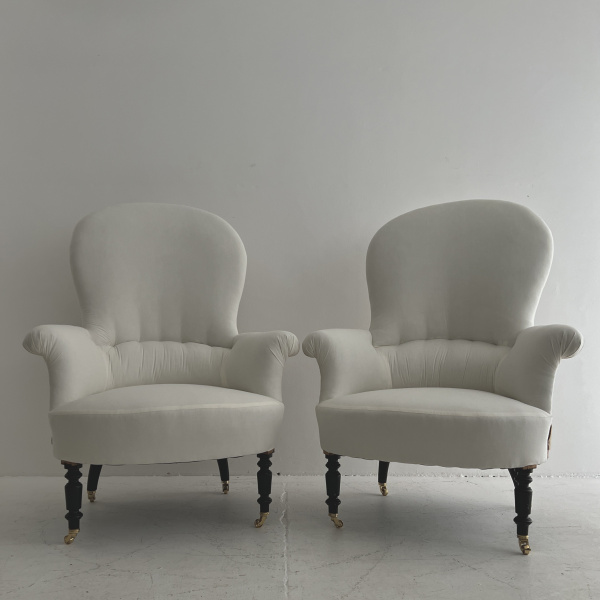 A Pair of French Napoleon Spoon Back Chairs image