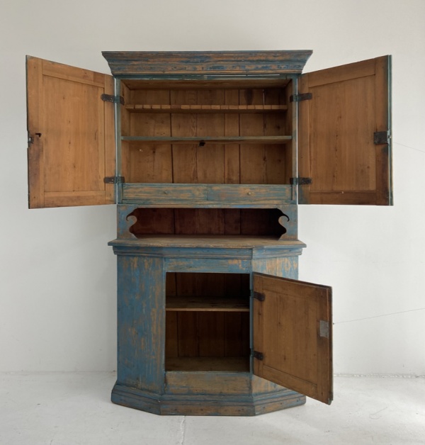 Swedish 19th Century folk cabinet 1853 with original paint image